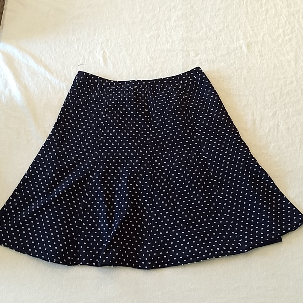 Ann Taylor polka dot skirt black white 6